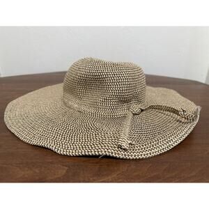 David And Young Wide Brim Straw Hat Packable Foldable Travel Hat Floppy Hat
